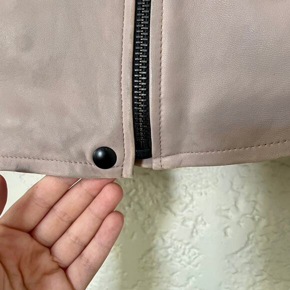 IRO Newhan Han Leather Moto Biker Jacket Dusty Old Pink sz 38 - Picture 5 of 15